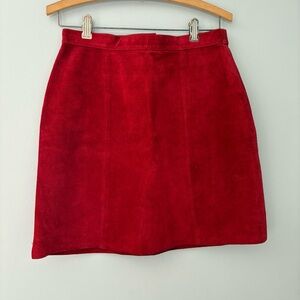 Vintage Red Suede Mini Skirt – Women’s Size 13/14 on tag. More like XS